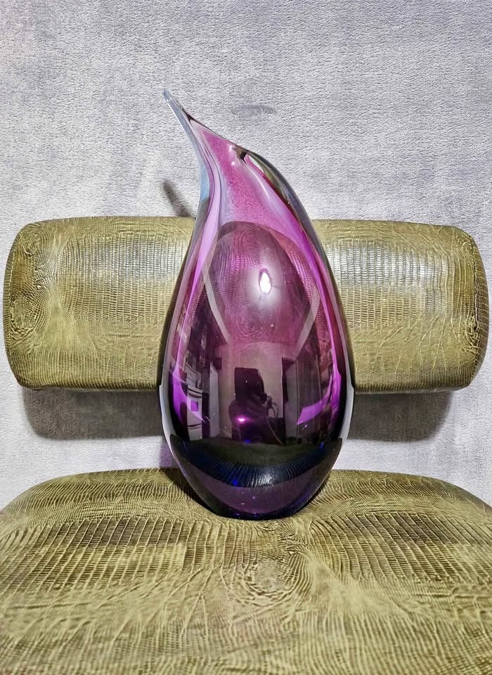 Rare Sommerso Flavio Poli Seguso Large Purple Murano Glass $700