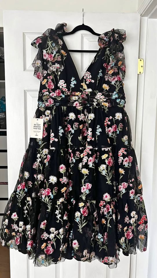Jessakae black flower midi dress