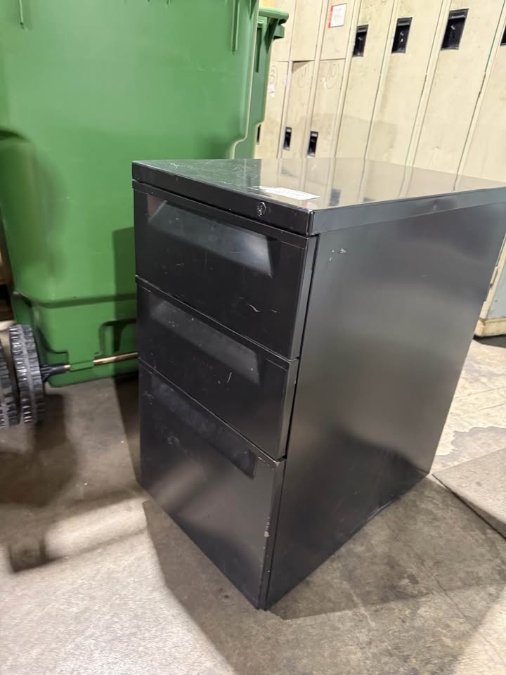 3 Drawer Mobile File Cabinet – Metal – Black - photo 2