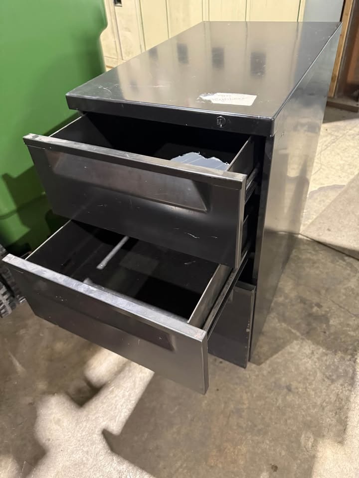 3 Drawer Mobile File Cabinet – Metal – Black - photo 4
