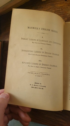 1888 English Grammar Book Signed by NY Sun Editor - photo 3