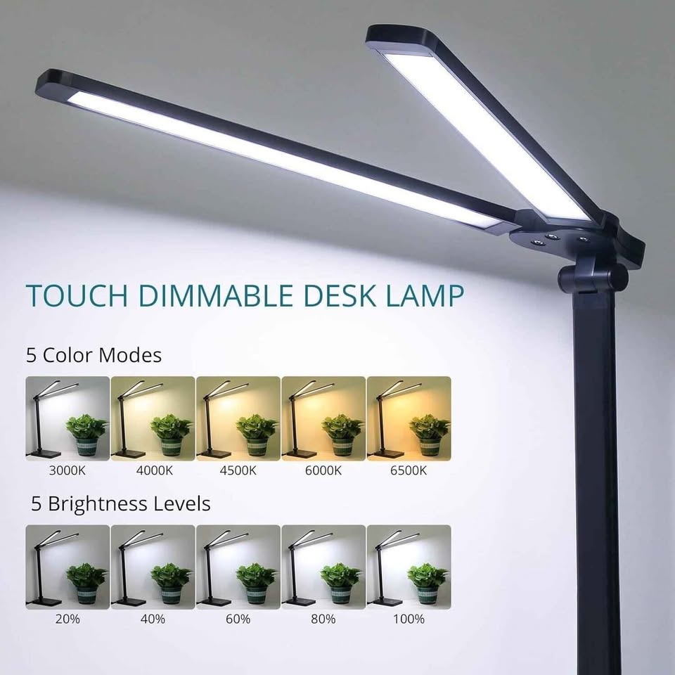 Semlos Dual Arm LED Desk Lamp with USB Charge - photo 2