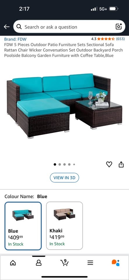 Beautiful wicker L-shaped patio set, matching table - photo 2