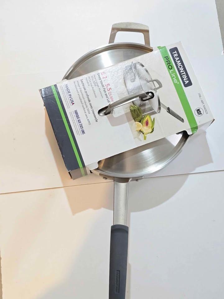 Tramontina Proline Stainless Steel Sauté Pan with Lid – New - photo 3