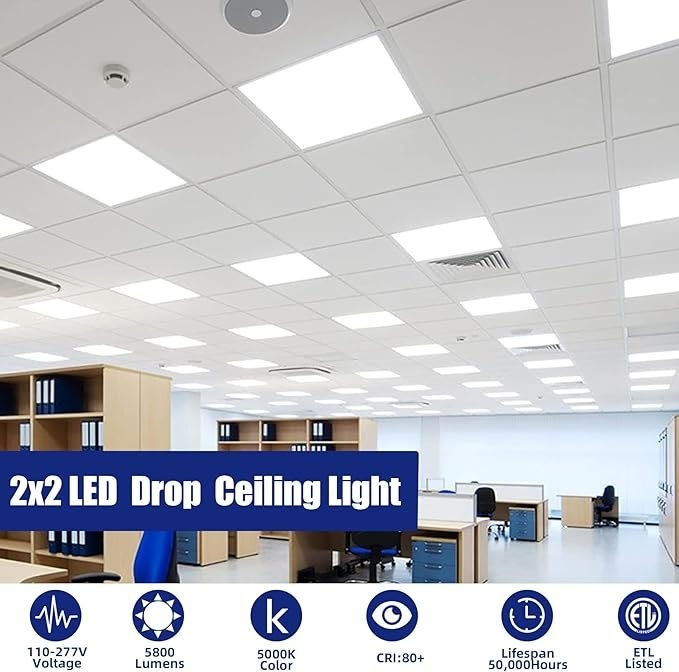 Flat Panel LED Drop Ceiling Light 2x2 - 4-Pack - photo 3