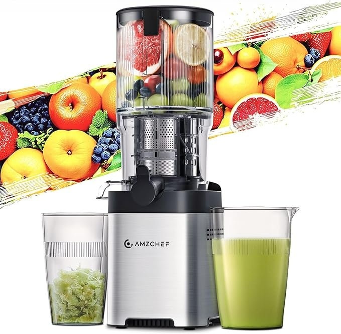 AMZCHEF Cold Press Juicer - Stainless Steel - Used - photo 2
