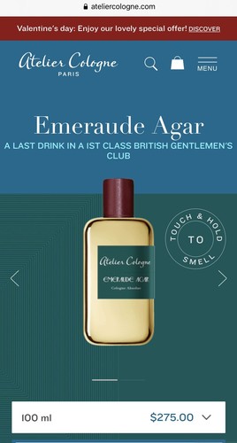 Atelier Cologne Emeraude Agar Pure 100ml Unisex Perfume Spray - photo 2