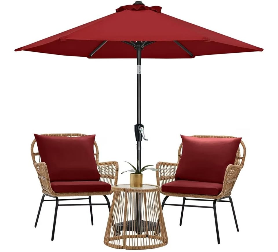 MASTERCANOPY Patio Umbrella (7.5ft, Burgundy) - Open Box