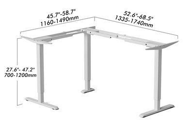 FEZIBO triple motor reversible L-shaped standing desk frame
