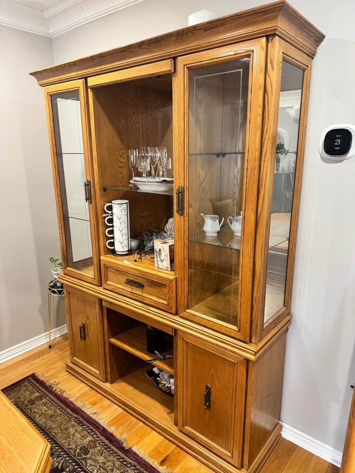Wooden Display Cabinet with Glass Doors - photo 2
