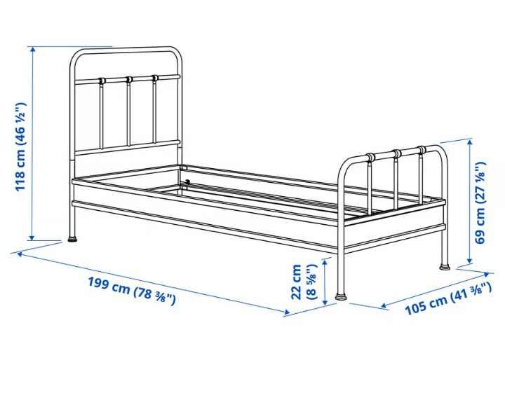 Black Metal Frame Bed - photo 2