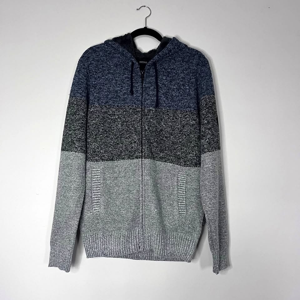 Men’s Buffalo David Full Zip Faux Fur Sweater