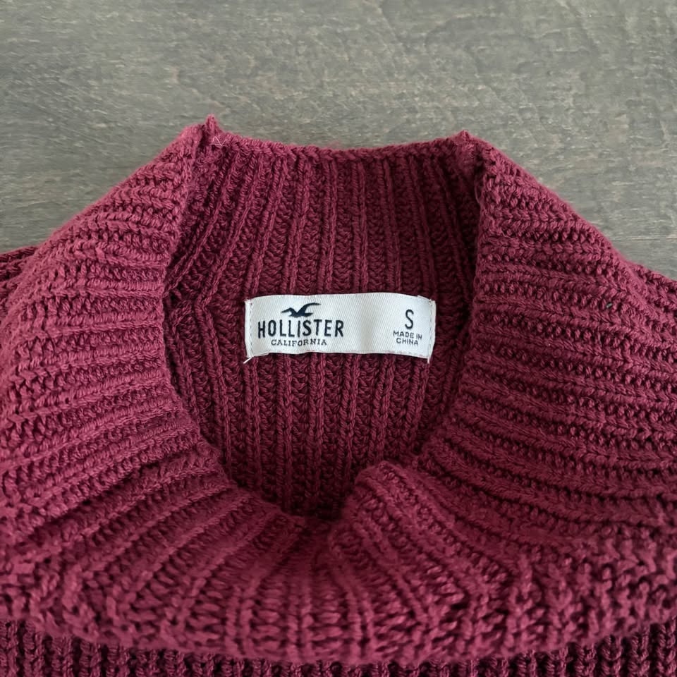 New Hollister Maroon Cropped Sweater - photo 3