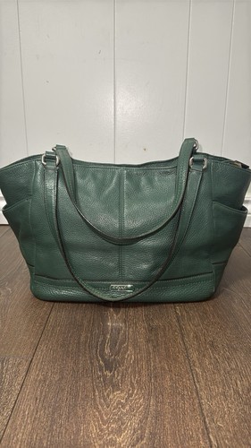 Coach Forest Green Leather Tote