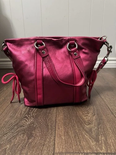 Vintage Y2K Coach Fuchsia Leather Poppy Shoulder Bag - photo 3