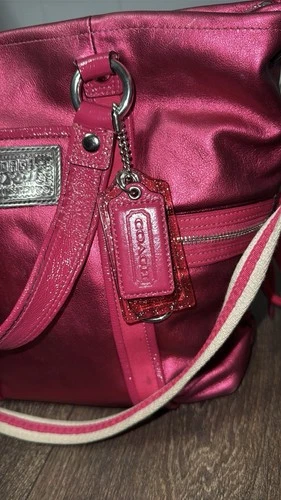 Vintage Y2K Coach Fuchsia Leather Poppy Shoulder Bag - photo 5