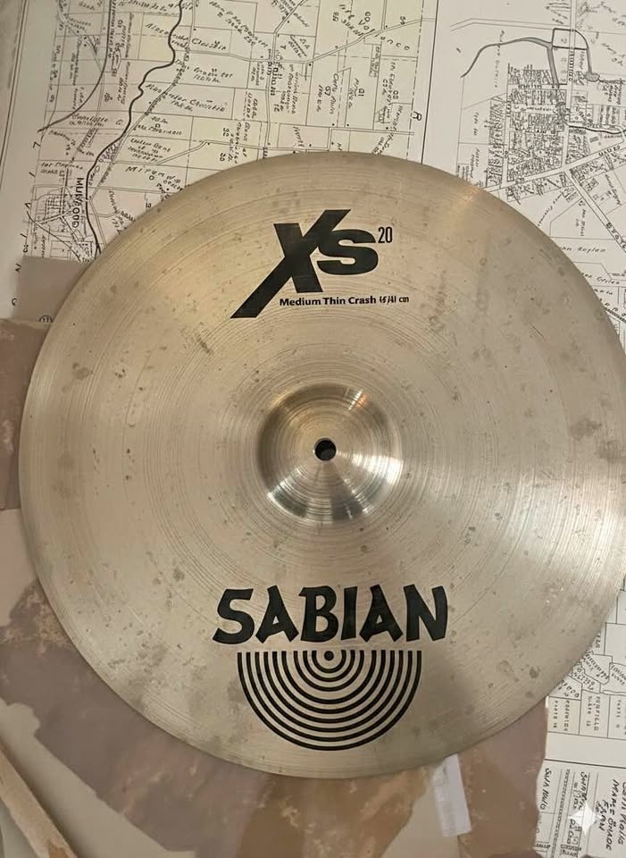 Sabian 16" XS20 Medium Thin Crash Cymbal - Excellent Cond