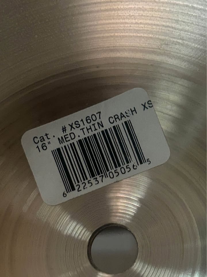 Sabian 16" XS20 Medium Thin Crash Cymbal - Excellent Cond - photo 3