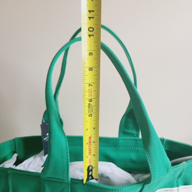 Kate Spade Jett Canvas LARGE Tote Green Bean NWT - photo 2