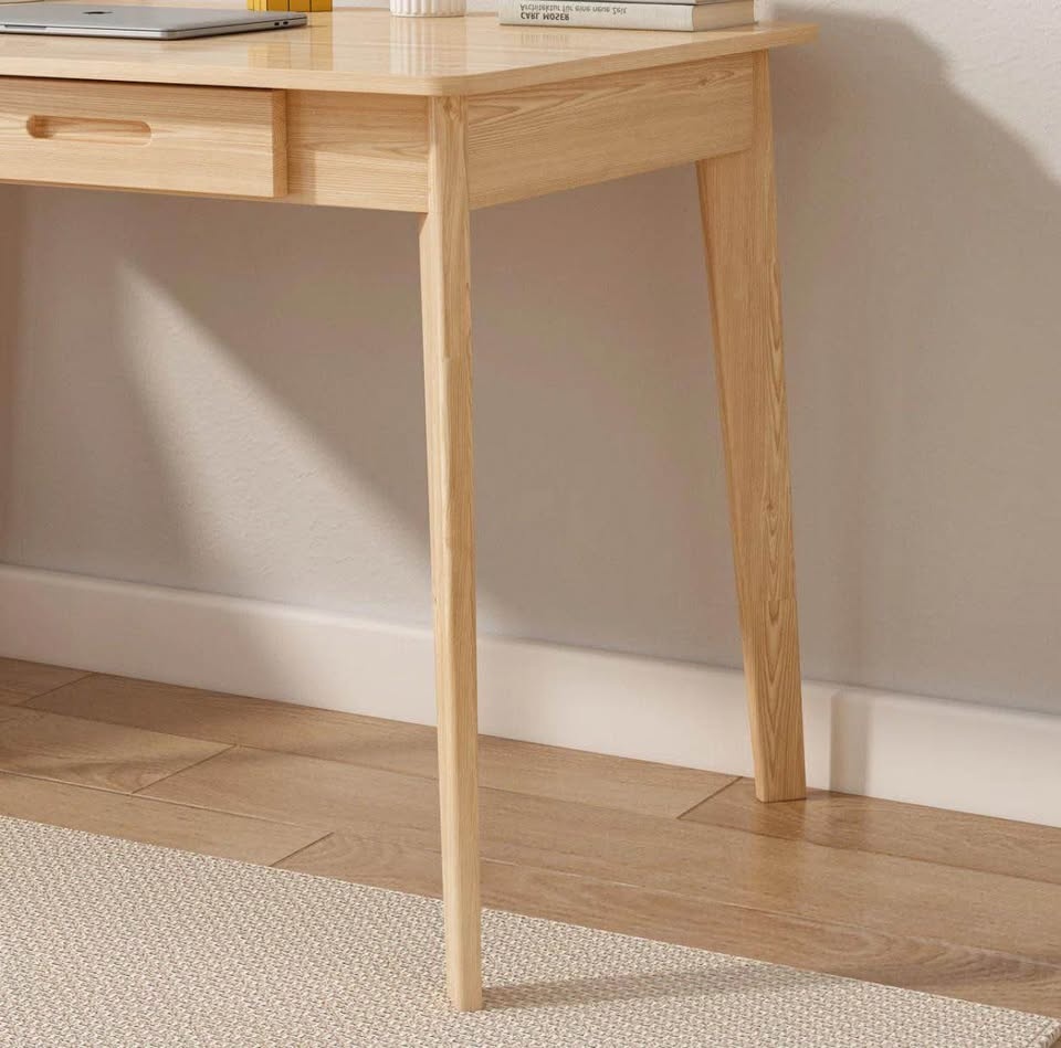 Modern Light Oak Writing Desk with Drawers - photo 4