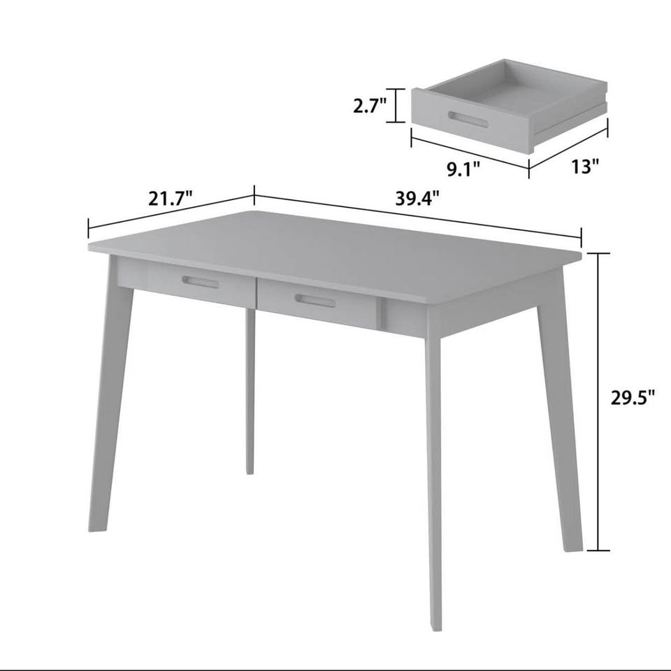 Modern Light Oak Writing Desk with Drawers - photo 5