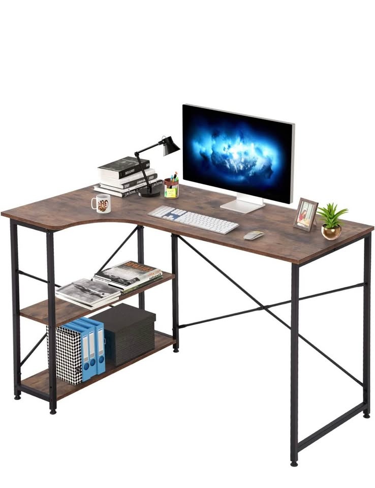 Wooden Desk with Metal Frame