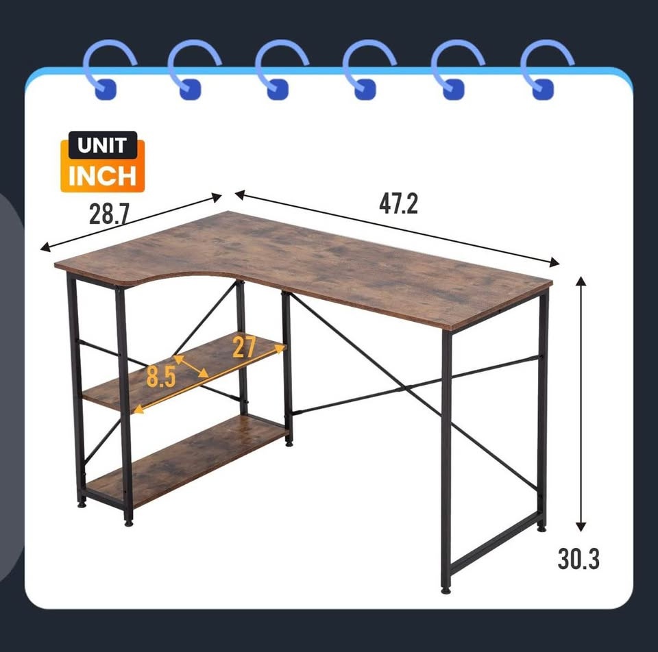 Wooden Desk with Metal Frame - photo 2