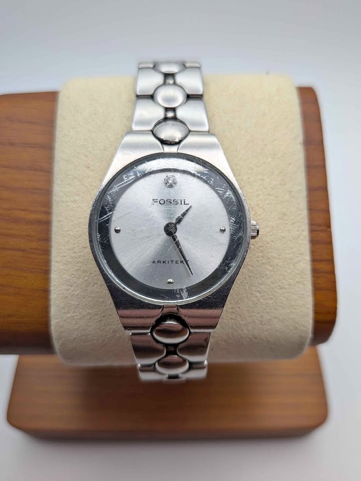 Fossil Quartz Watch Arkitekt Women ES-2854 All Silver WR Stainle