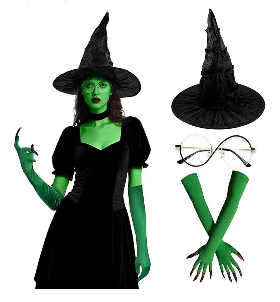 3 pcs Wicked Elphaba costume accessories