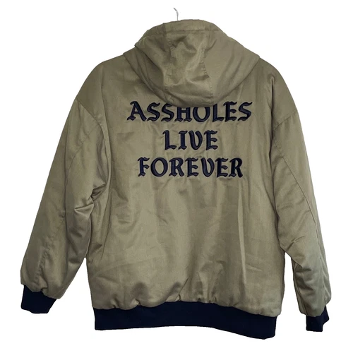 Linda Finegold | A$$holes Live Forever Bomber Jacket | Olive Arm