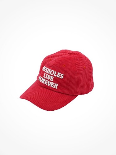 Linda Fine gold Alf strap back hat Corduroy Red