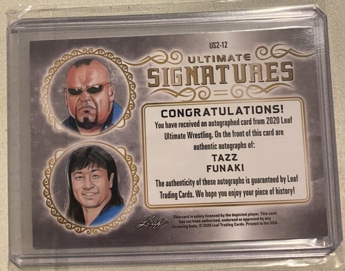 Tazz / Funaki Dual Signed 2020 Leaf Ultimate Wrestling Auto auto - photo 2