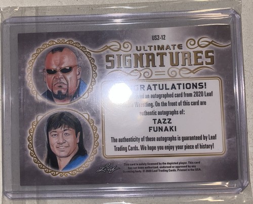Tazz / Funaki Dual Signed 2020 Leaf Ultimate Wrestling Auto auto - photo 4