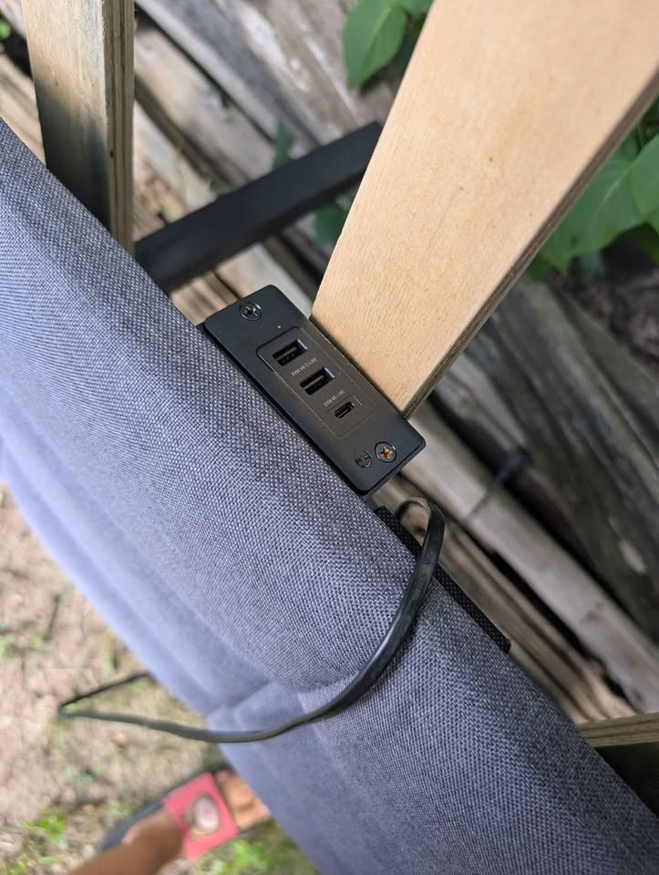 Queen sized bed frame with a headboard and USB charging - photo 2