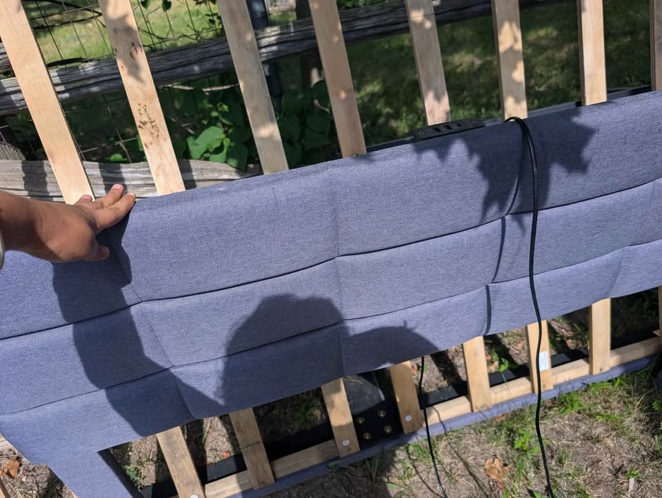 Queen sized bed frame with a headboard and USB charging - photo 4