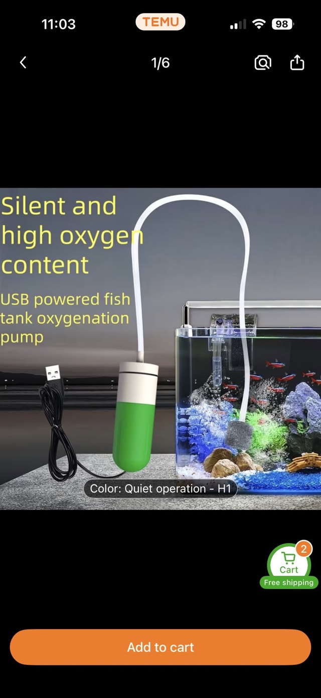 Fish Tank Oxygenation Pump