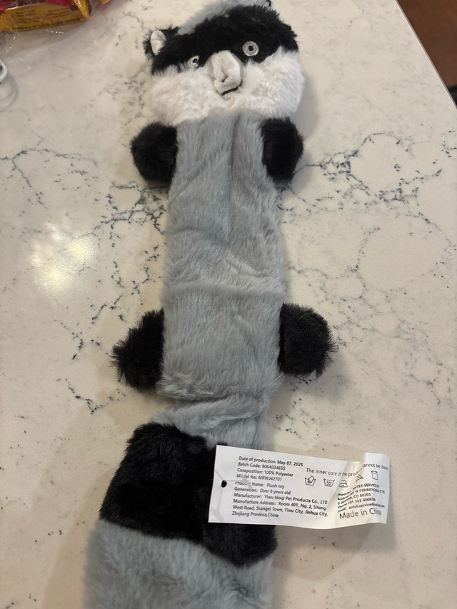 Soft squeaky dog toy