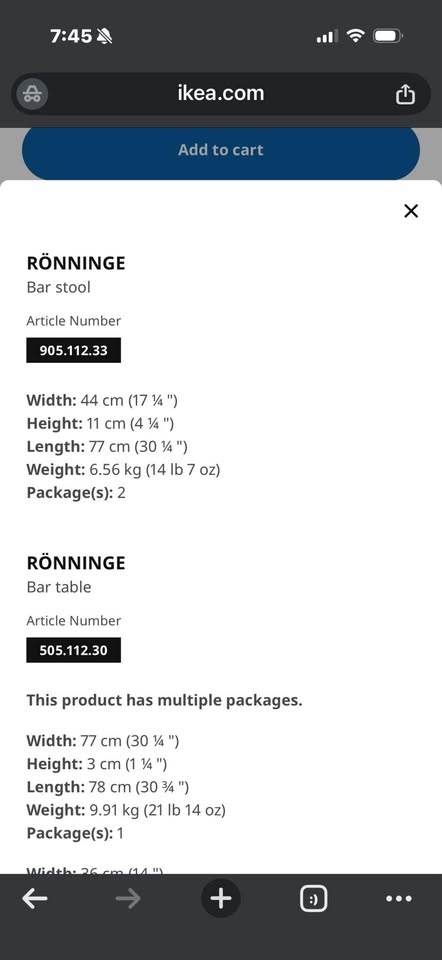 IKEA Bar Table (Ronninge) and 2 Stools - photo 5