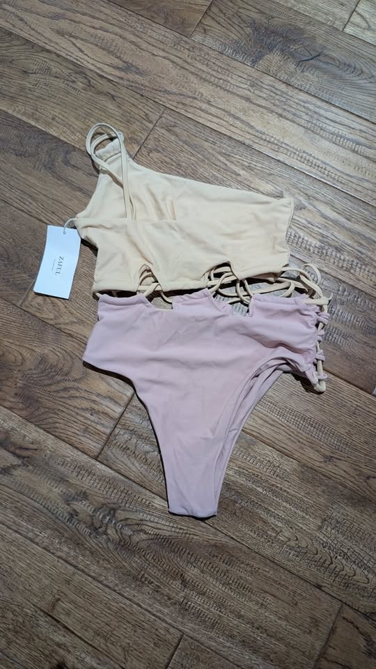 *NEW* (S) ZAFUL Lace-up One Shoulder Swimsuit - photo 4
