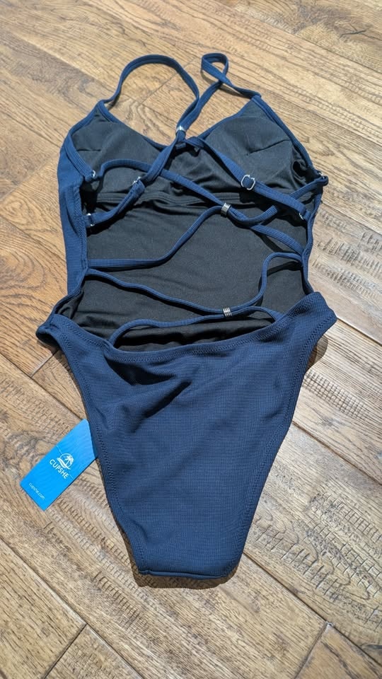 *NEW* CUPSHE (S) Tide Up Navy One-Piece Swimsuit - photo 4