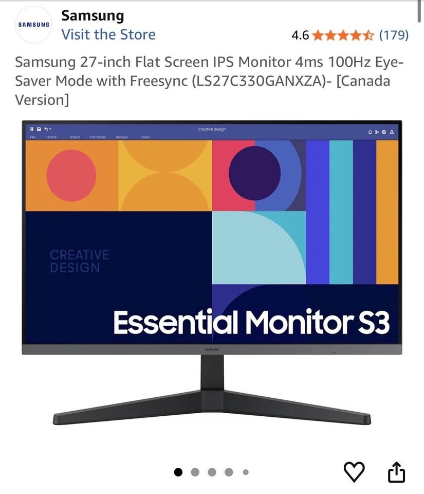 Samsung 27-inch Flat Screen IPS Monitor 4ms 100Hz - photo 2