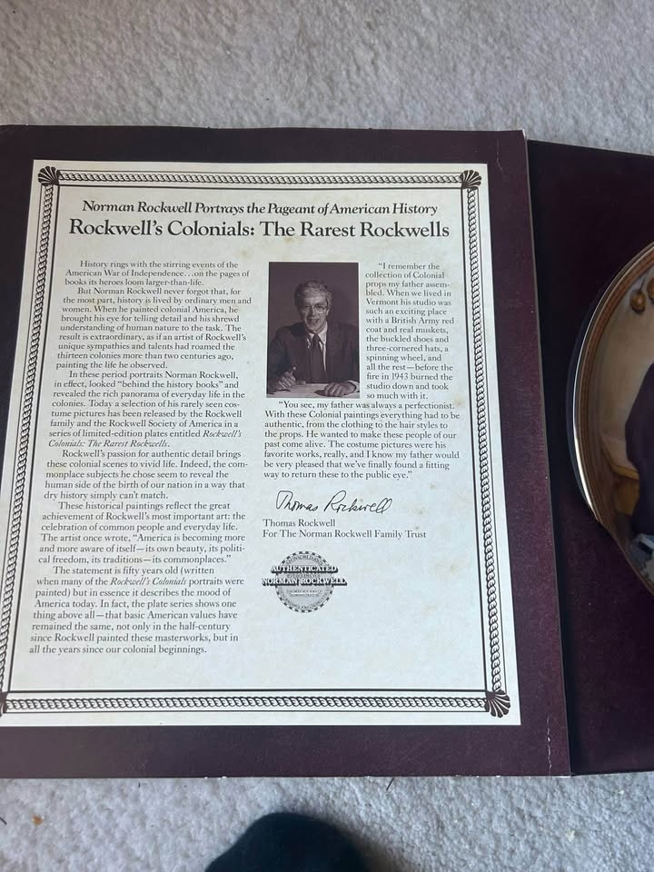 Norman Rockwell words of comfort collectable plate - photo 2