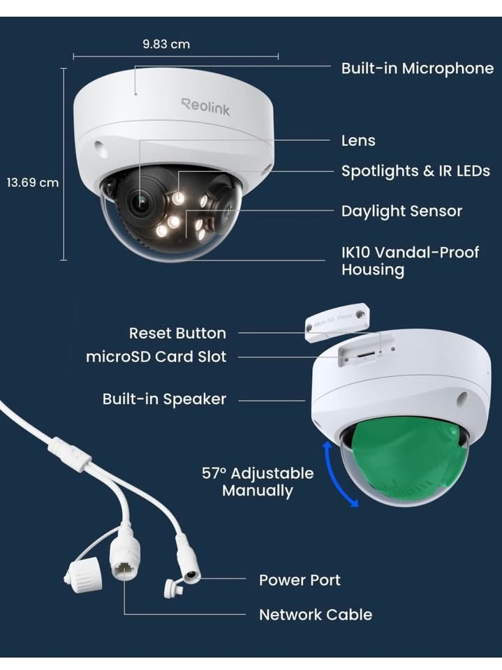 Reolink 16MP UHD 180° Dual-Lens PoE Security Camera - photo 5