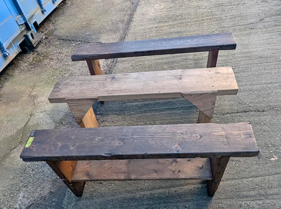3 sturdy benches for workshop etc