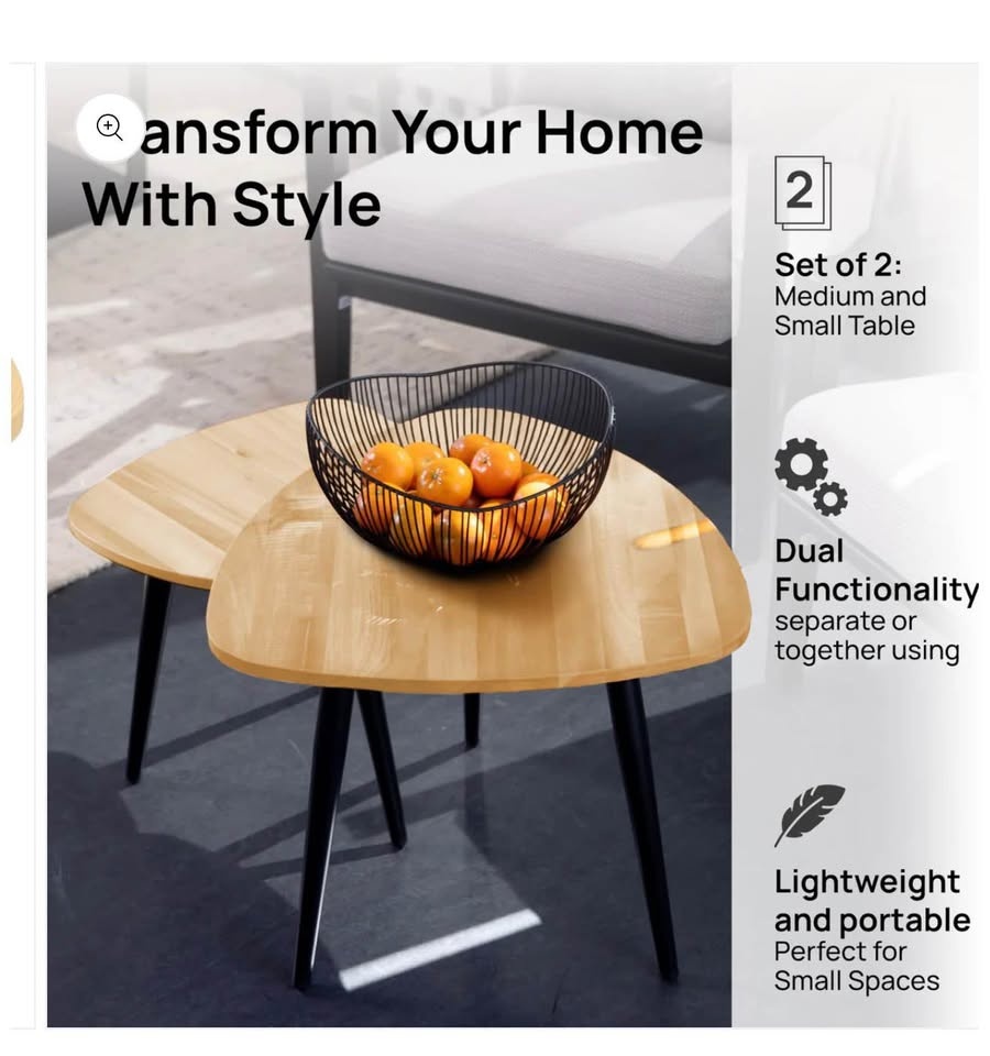 Nesting Coffee Table - Set of 2 End Tables - photo 2