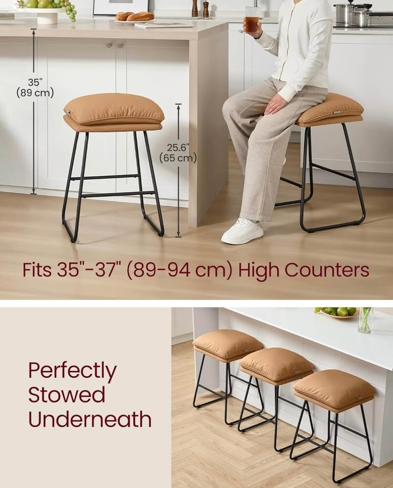 🔥BRAND NEW VASAGLE Bar Stools – Set of 2 | Caramel Brown🔥 - photo 4