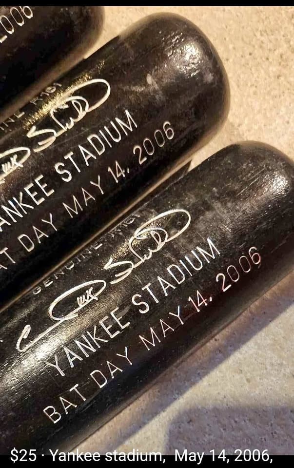 Commemorative bats featuring Gary sheffield's signature