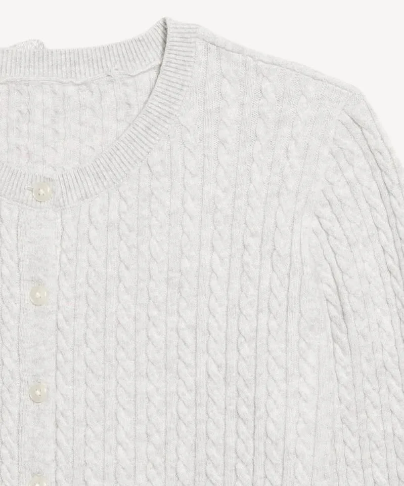 Knit cropped cardigan button up image indicator(4)