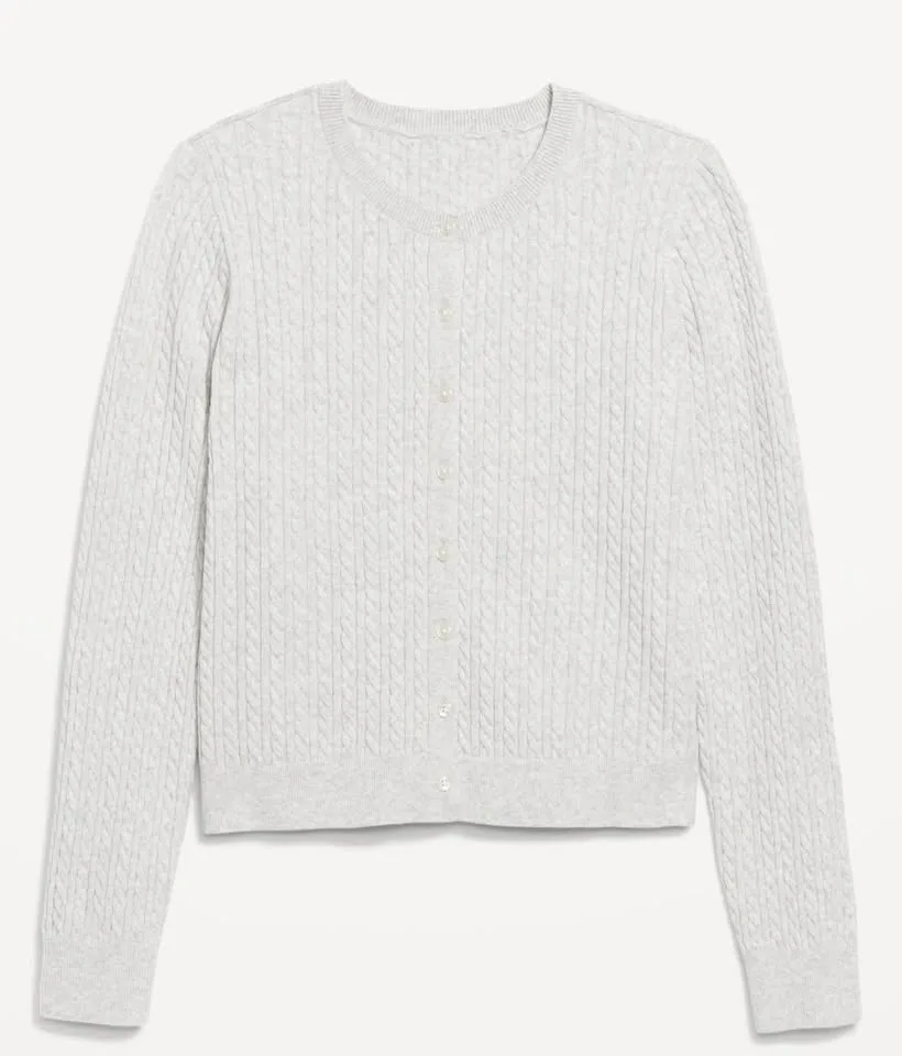 Knit cropped cardigan button up image indicator(5)