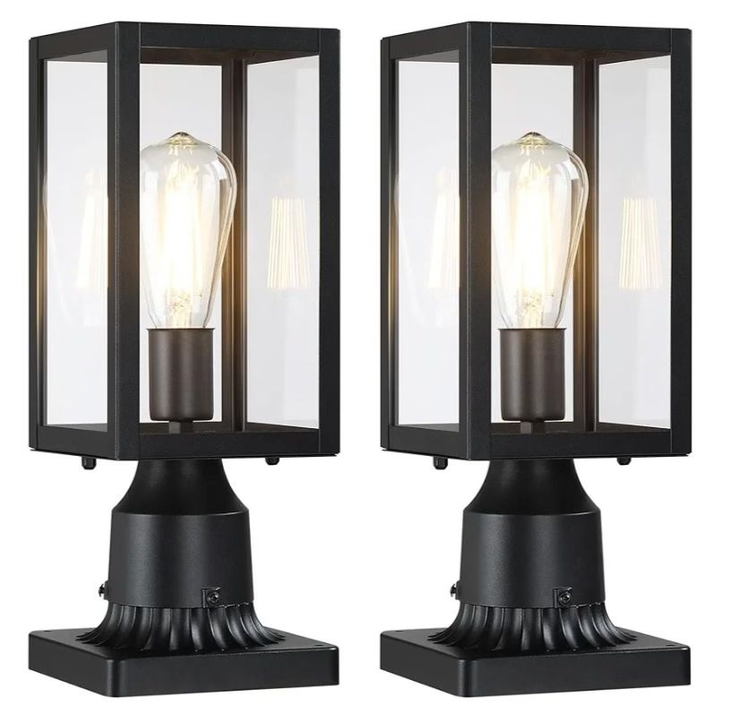 💡 NEW Modern Outdoor Post Light Fixtures – 2 Pack (In Box)💡 - photo 3